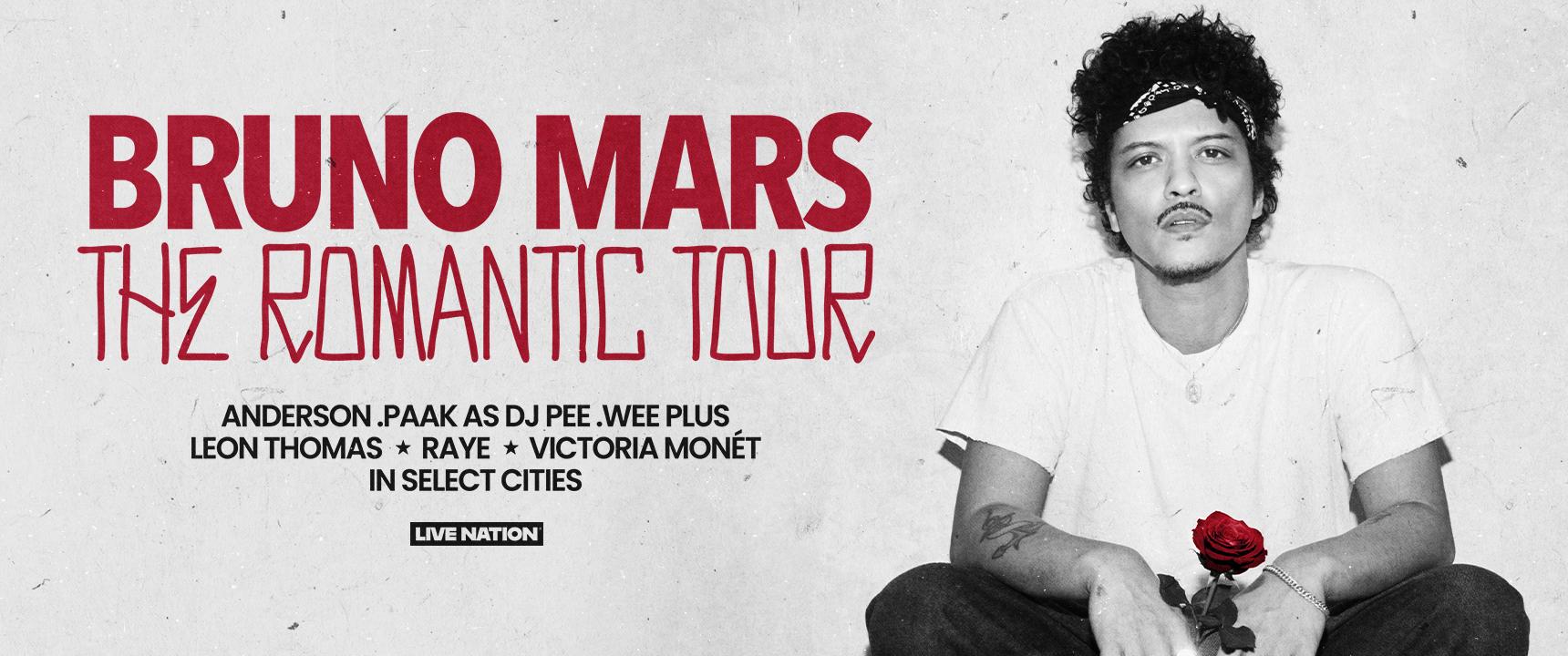 Bruno Mars Announces ‘The Romantic Tour’ — First Global Stadium Tour for 2026 to Accompany New Album