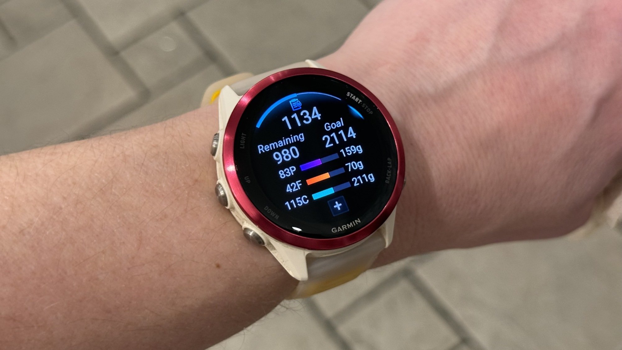 Nutrition app on Garmin watch