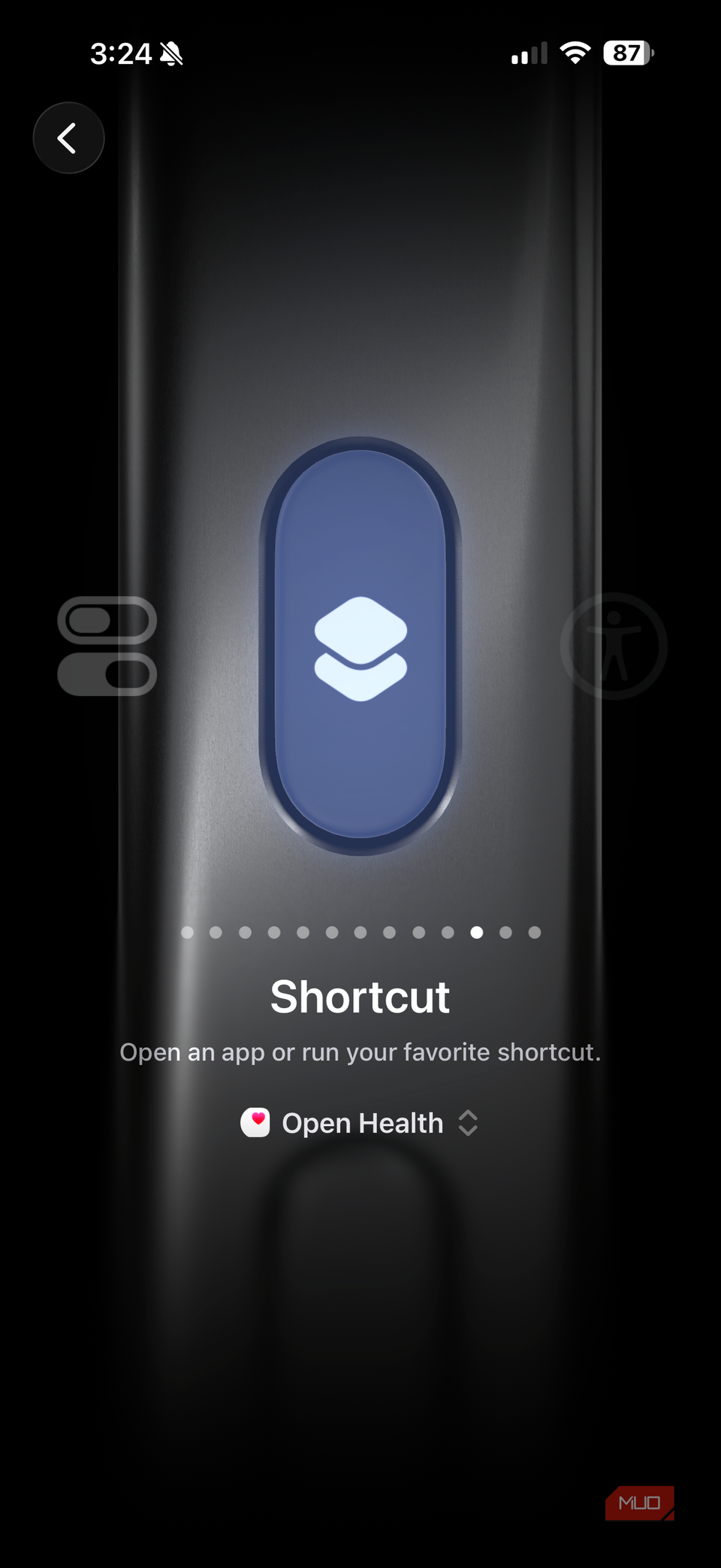 iphone action button shortcut open health