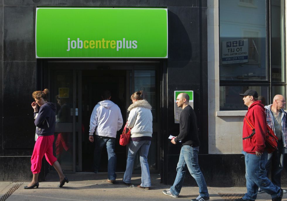 Job seekers enter job centre