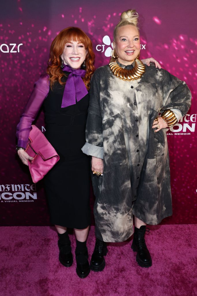 Kathy Griffin and Sia attends a premiere for the documentary "Infinite Icon: A Visual Memoir" in Los Angeles, California