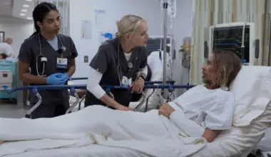 Laetitia Hollard, Katherine Lanasa and Charles Edward Baker in The Pitt Season 2