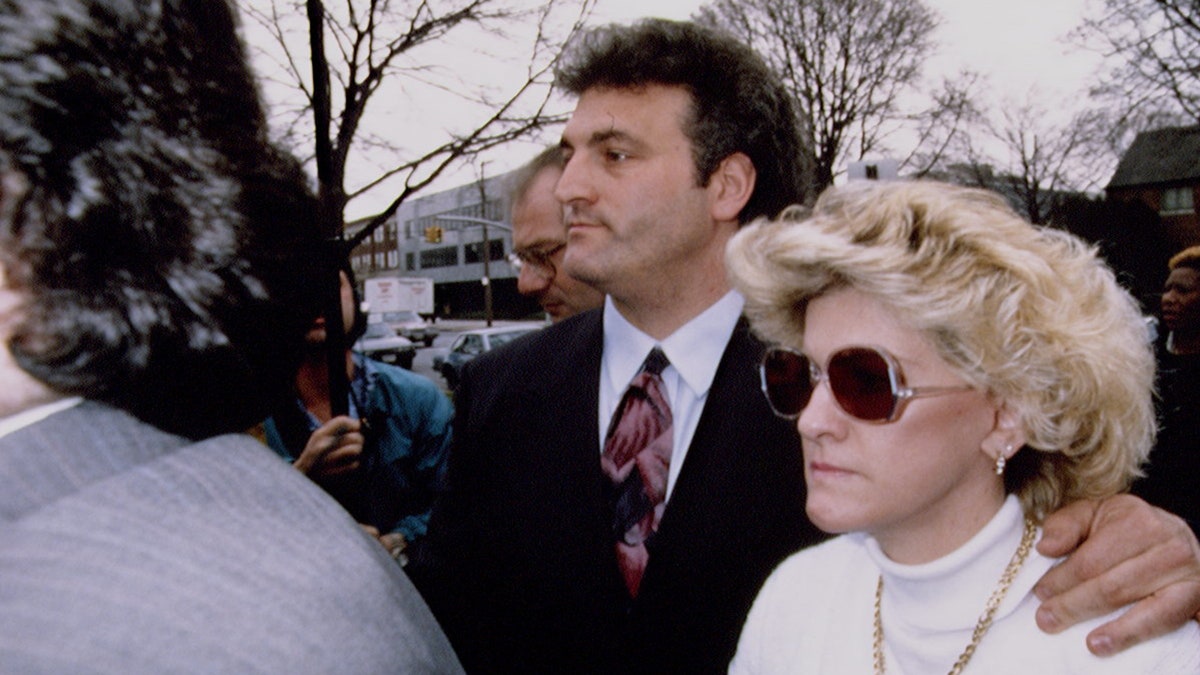 Joey Buttafuoco and Mary Jo Buttafuoco walking to court.