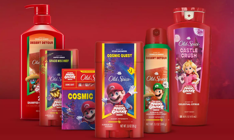 Full Old Spice x The Super Mario Galaxy Movie product line revealed