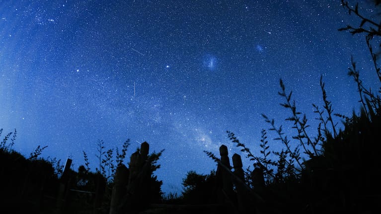 Meteors from the Phoenicids meteor shower are streaking across the sky in Lincoln, Canterbury region, New Zealand, on December 9, 2023.