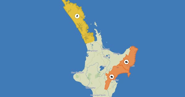 Severe thunderstorms and heavy rain warnings for parts of North Island