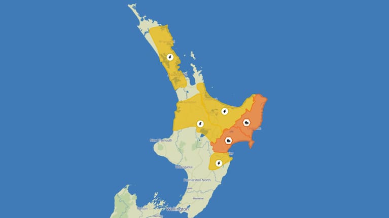 MetService weather warnings and warnings at 10.30am on January 3, 2026.