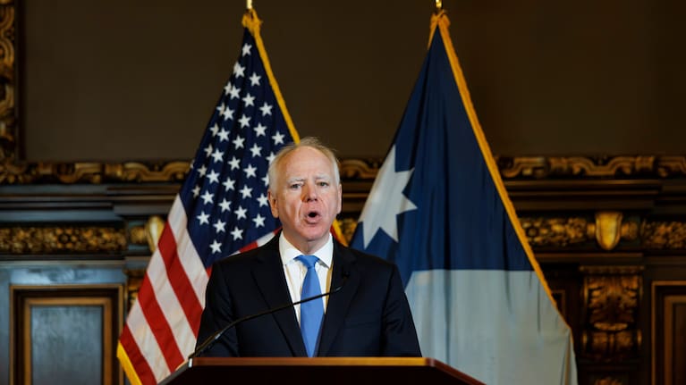 Minnesota Gov. Tim Walz holds a news conference at the Minnesota State Capitol on Monday, Jan. 5, 2026, in St. Paul, Minn.