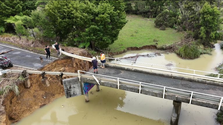 Flooding has caused extensive damage to roads in Northland.