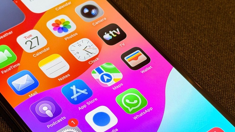 iPhone Home Screen with several app, including the Wallet