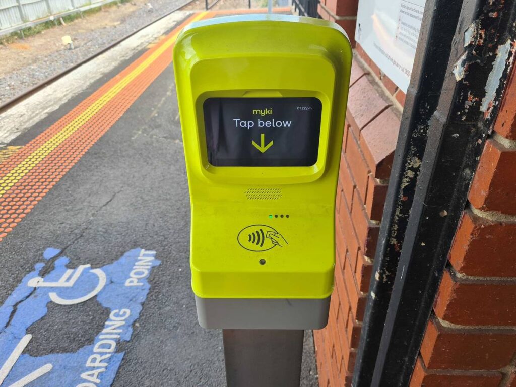 the new myki reader, which will eventually accept contactless payment