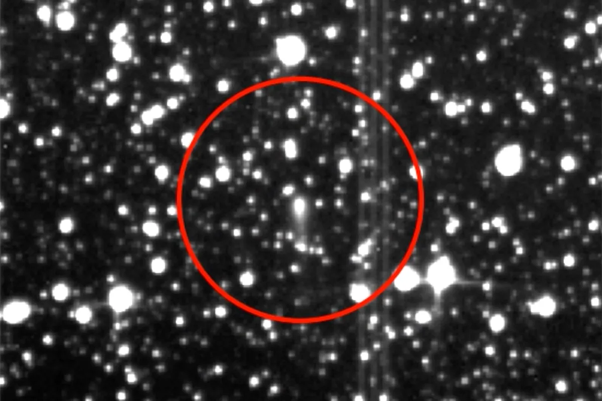 Still from a video of comet 3I/ATLAS produced using data from NASA's TESS mission, 15 and 18–19 January 2026. Credit: NASA/Daniel Muthukrishna, MIT