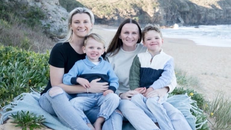 New South Wales Police Inspector Amy Scott and her family.