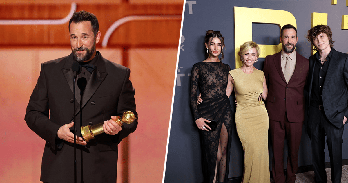 Noah Wyle Puts His Golden Globe Beside Homemade ‘Best Dad’ Trophy