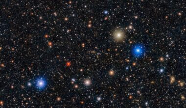 Image of the Bullet Cluster, two merging galaxy clusters, taken with the 570-megapixel Dark Energy Camera (DECam). Credit: CTIO/NOIRLab/DOE/NSF/AURA