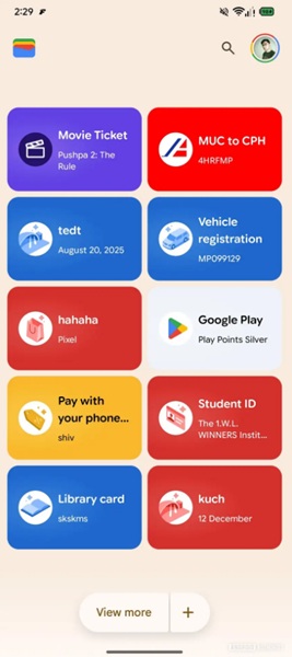 Google Wallet's rumored "View more" could deliver a more expansive grid view for your saved passes and cards.