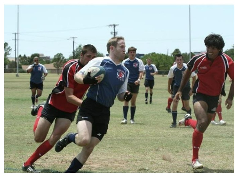 playing rugby