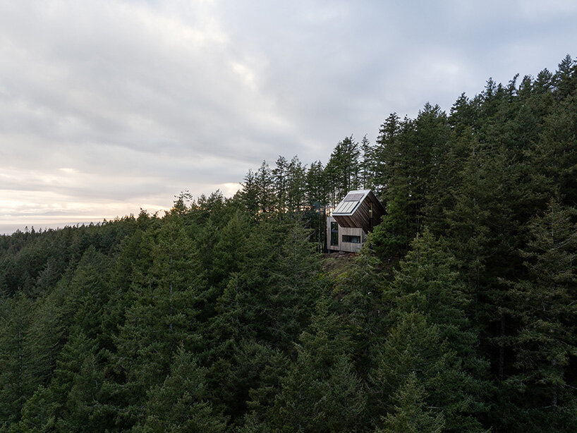 prefabricated mass timber retreat by daria sheina studio lands on remote canadian island