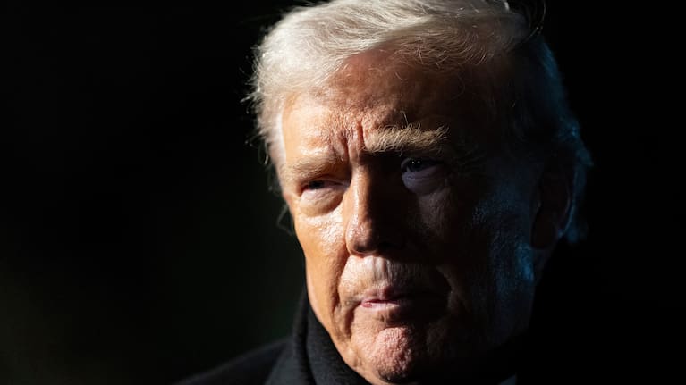 President Donald Trump speaks before departing on Marine One from the South Lawn of the White House, January 20, 2026, in Washington.