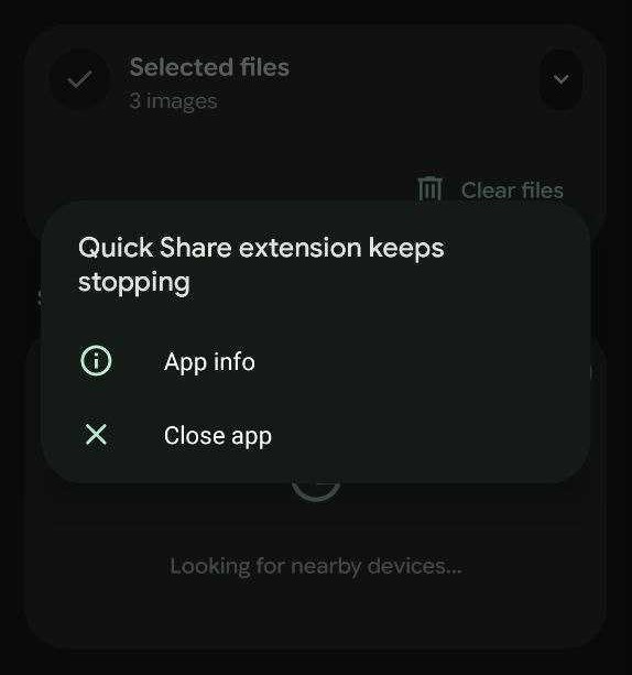 quickshare pixel 10 pro error 2