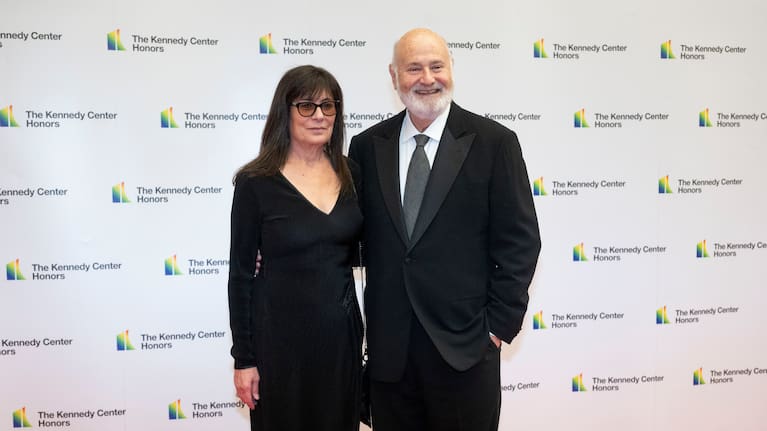 Rob Reiner and Michele Reiner arrive on the red carpet at the State Department for the Kennedy Center Honors gala dinner.