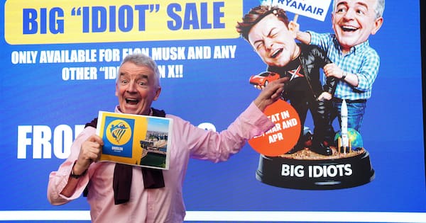 Ryanair CEO dismisses Elon Musk's idea of buying the airline amid feud