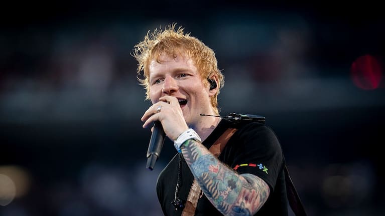 Singer Ed Sheeran during his concert at the Riyadh Air Metropolitano on May 30, 2025, in Madrid, Spain.