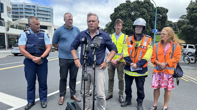 Authorities providing an update in Mount Maunganui this afternoon.