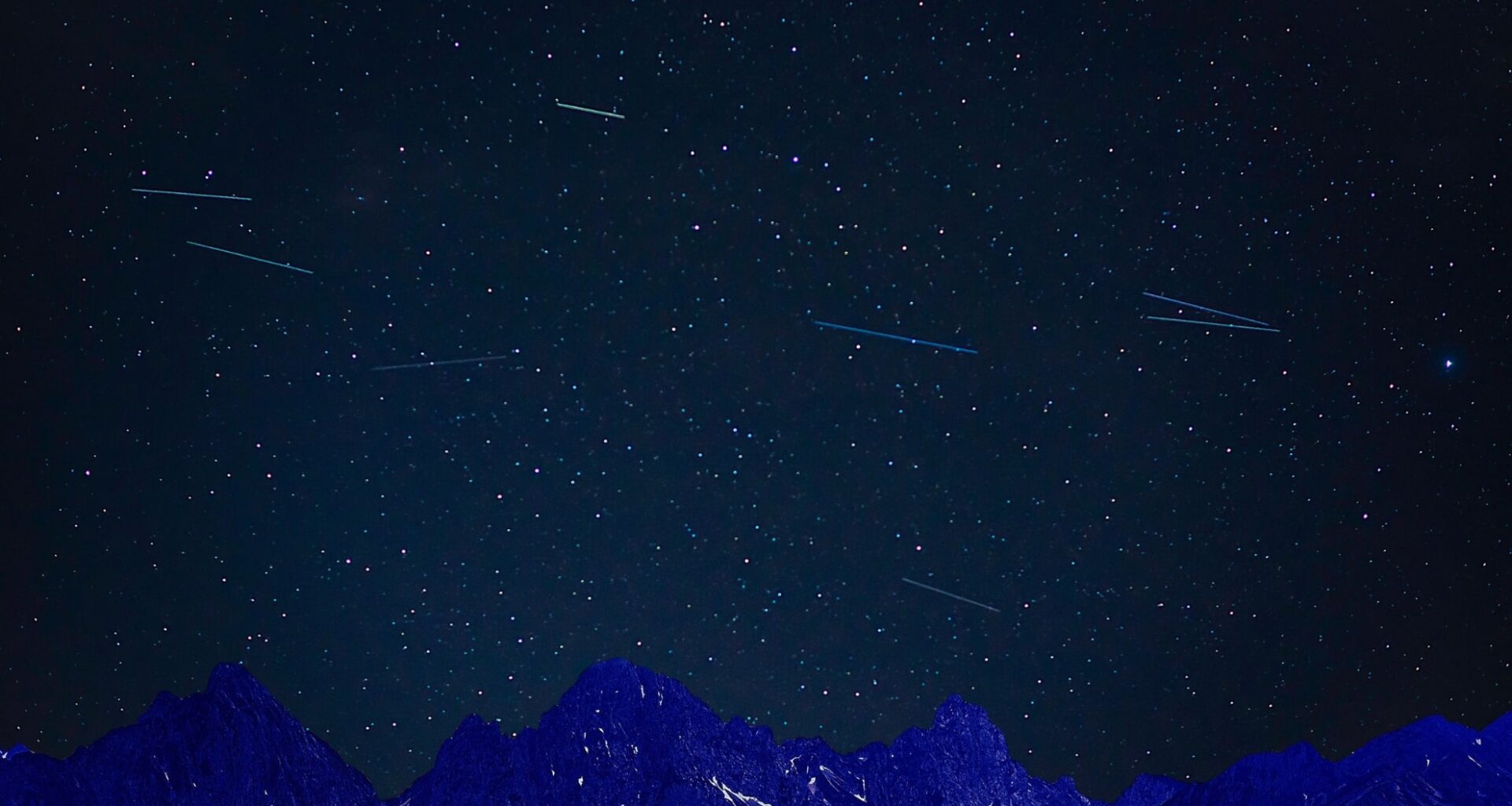 Starlink Satellites In The Night Sky.