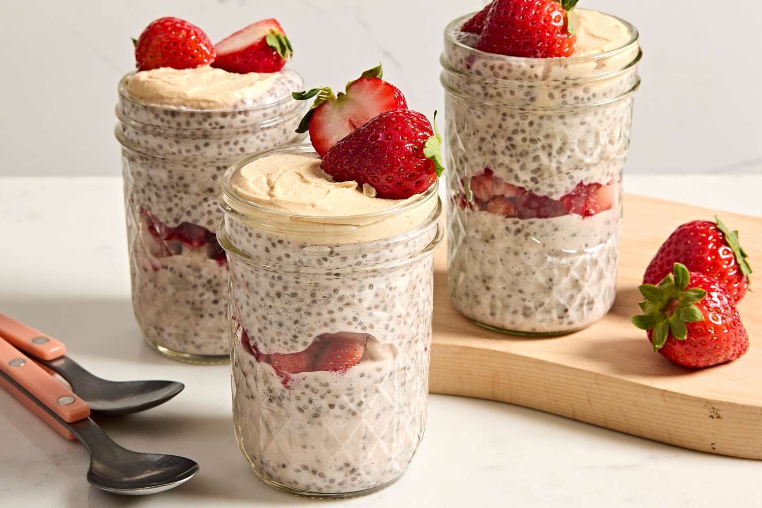 Strawberry-Peanut Butter Chia Pudding