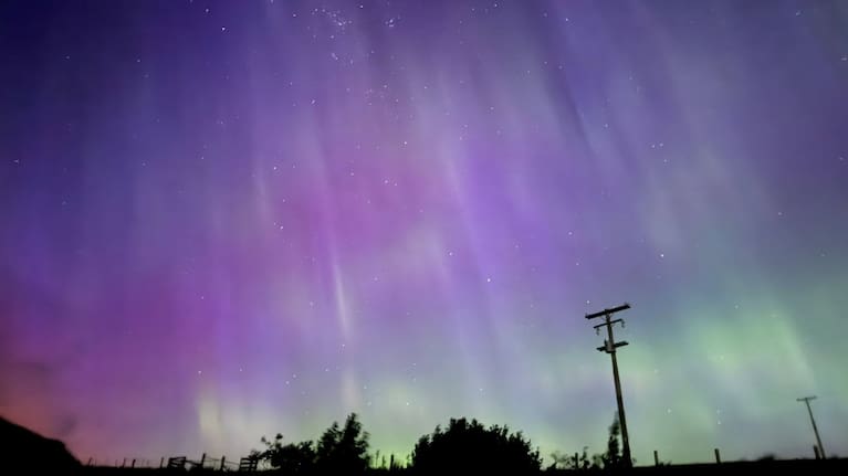 The aurora witnessed from Gore, Southland.
