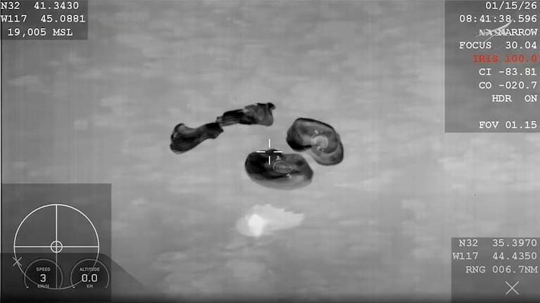 This screengrab from video provided by NASA shows the NASA's SpaceX Crew-11 members re entering the earth.