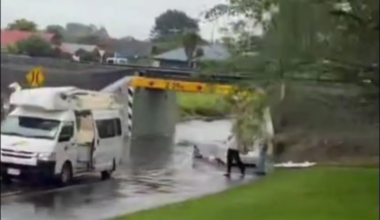 Roof ripped off campervan at country's most-hit underpass