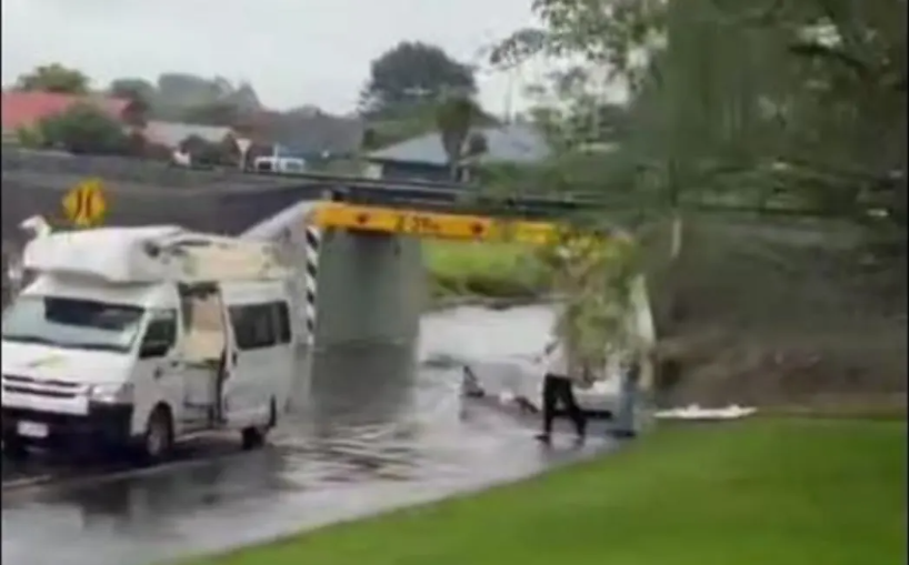 Roof ripped off campervan at country's most-hit underpass