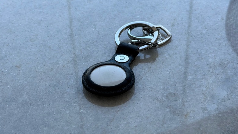Apple's AirTag with a keychain accessory