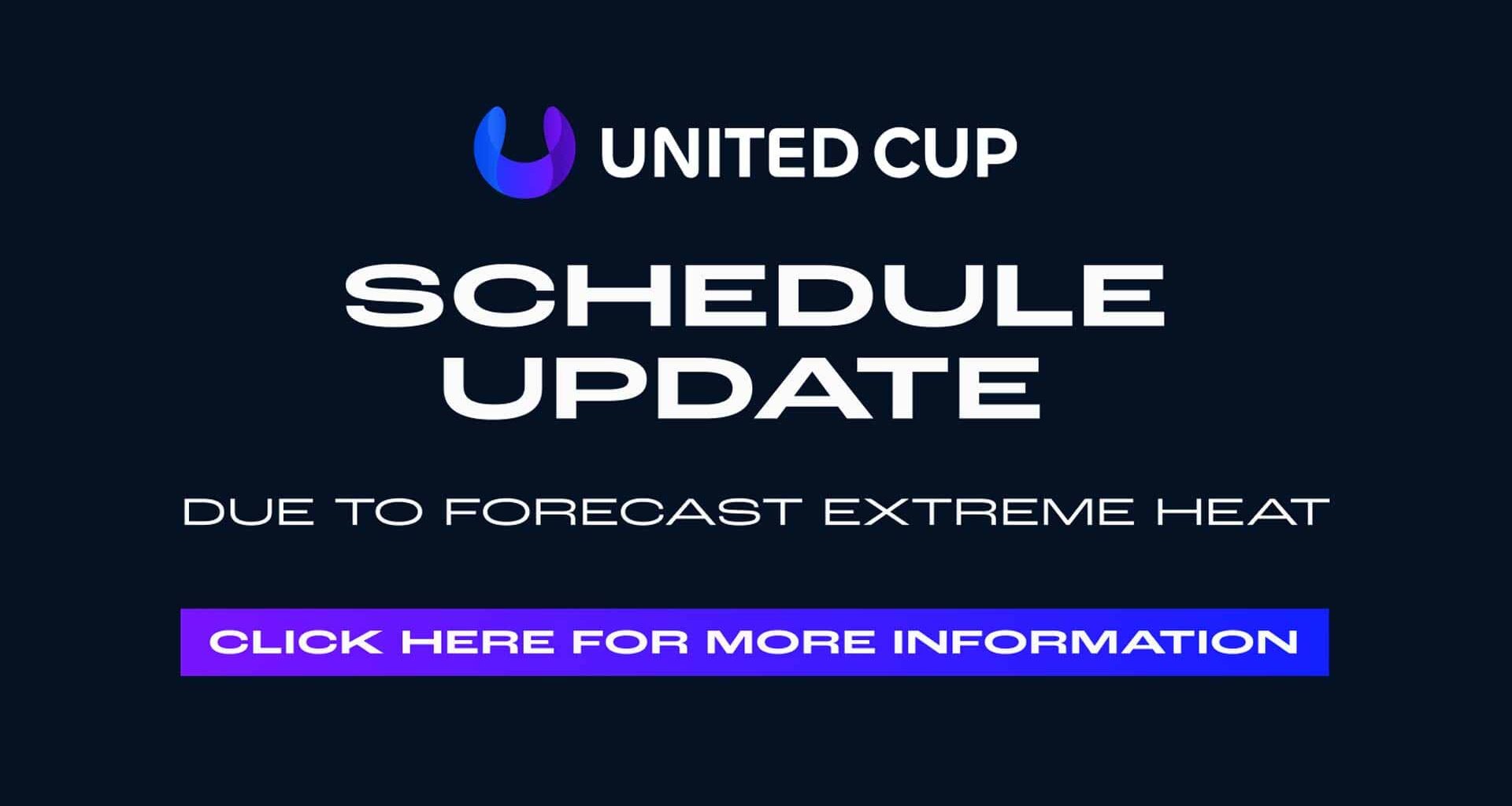 United Cup schedule update: Saturday start brought forward | ATP Tour