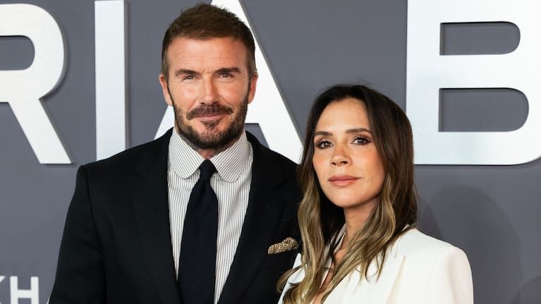 Victoria Beckham and David Beckham attend the Victoria Beckham World Premiere at the Curzon Mayfair on October 08, 2025 in London, England.
