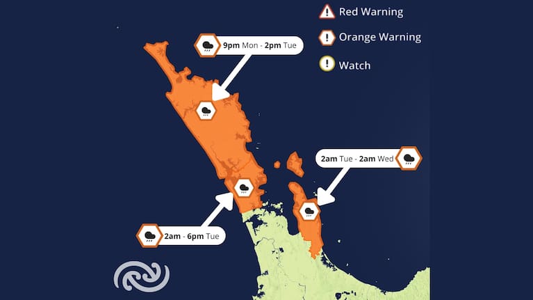 Warnings and watches as of 9pm Monday.