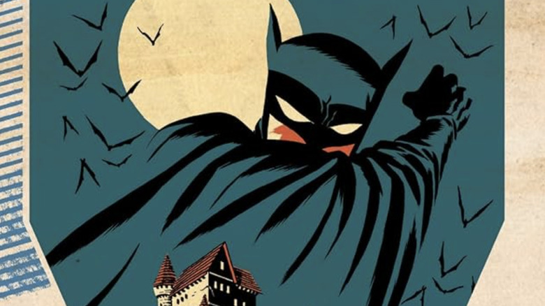 Batman: The Golden Age omnibus cover - Batman hovering over haunted castle