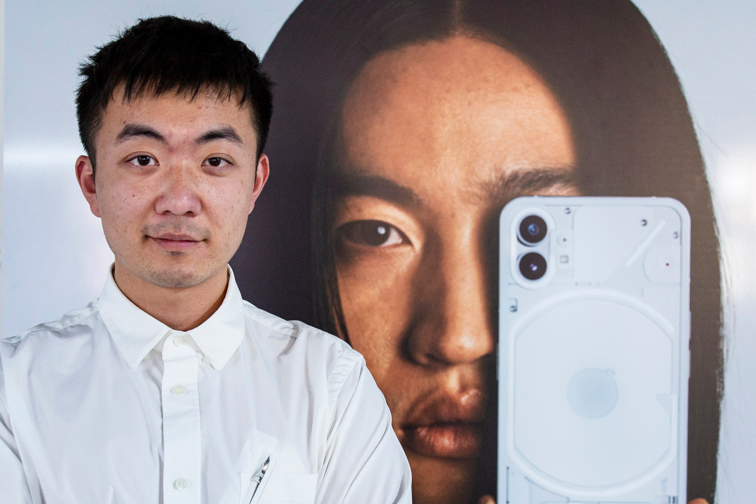 Carl Pei with the Nothing Phone.