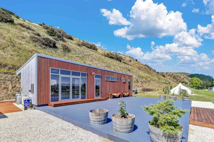 The recently updated Canterbury property at 1208 Karaka Road, on the hill above the Hurunui pub, features a wine cave, visitor amenities block and accommodation. Photo / Supplied