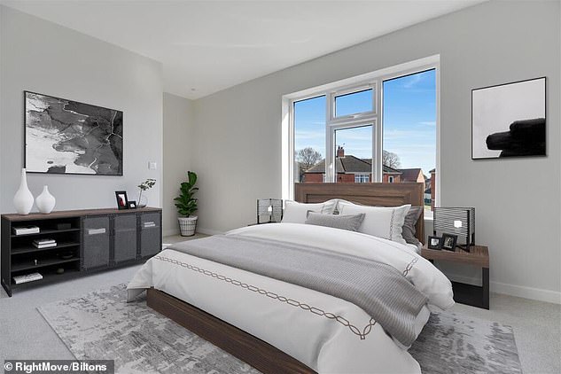 Reddit users have suggested the bedroom of this home in Scunthorpe has been generated with AI