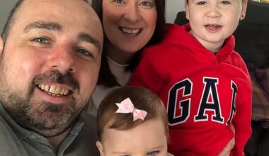 David McKenna, 12, who plays Piggy in the Lord of Flies TV show, is seen with his sister Eimear, mum Elizabeth and dad Jim