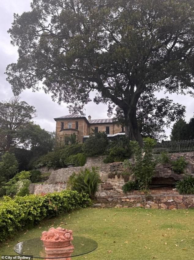 A view of the $115 million Victorian-era Italianate villa with a sea-pool, boatshed and stables and terraced gardens where the Golden Bachelor cast is currently being filmed by Warner Bros