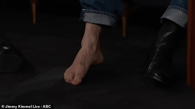 'Look at that clean foot. Look at that. Are you kidding me?' he humorously continued as the live audience began to applaud