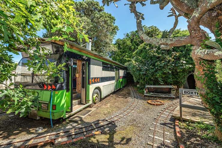 133 Cornfoot Street, Castlecliff, Whanganui, comes with a 370m railway track and a miniature train. Photo / Supplied