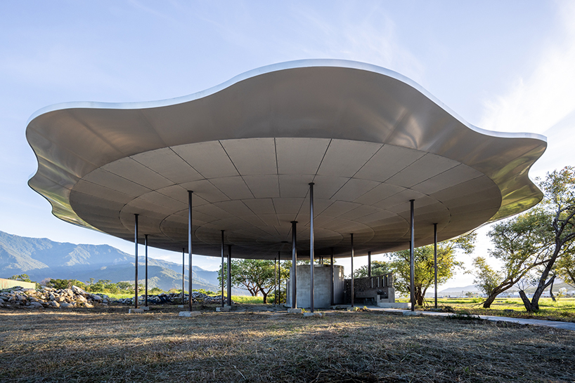 lotus garden a waterside ecological cycling station with metal lotus leaves floating in dapo pond taiwan 1