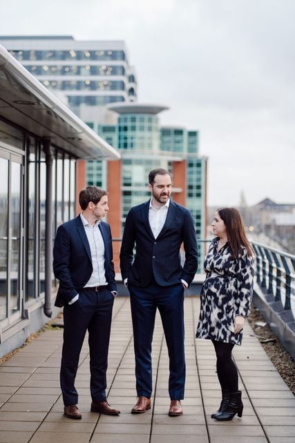 Daniel Glover, Pacem Advisory’s managing director  (centre) with director Kevin Kelly and Lizzie Crothers, director of accounting and tax