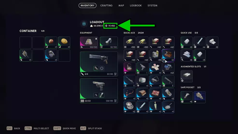 Loot value after emptying the the Buried City Residential Master Key room in ARC Raiders