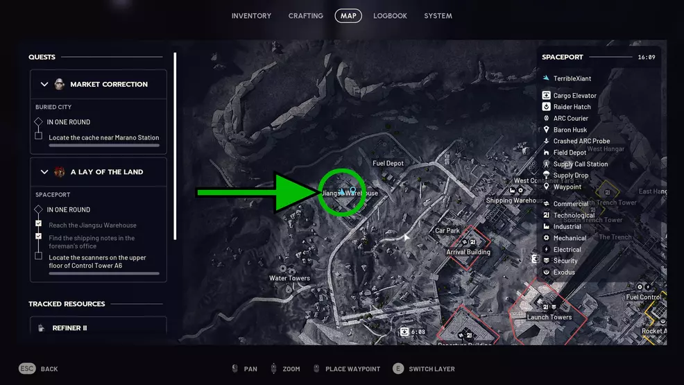 The location of the shipping records for the A Lay of the Land quest in ARC Raiders.